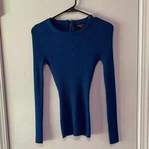 Express Royal Blue Ribbed Long Sleeve Sweater